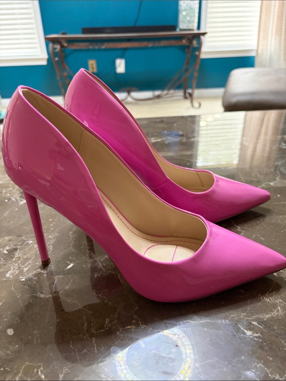Fashion Nova Hot Pink Patent Pointed-Toe Stilettos
